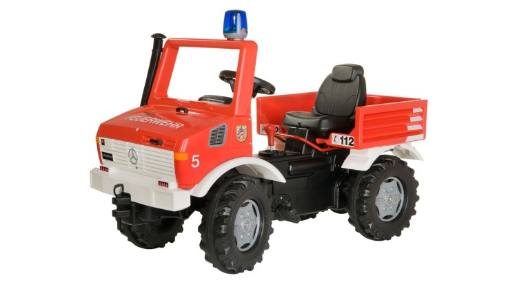 Rolly Toys 6000036639 Mercedes-Benz Unimog hasiči s řazením, brzdou a majákem