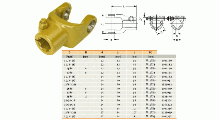 Vidlice AGKF2200, pr.30
