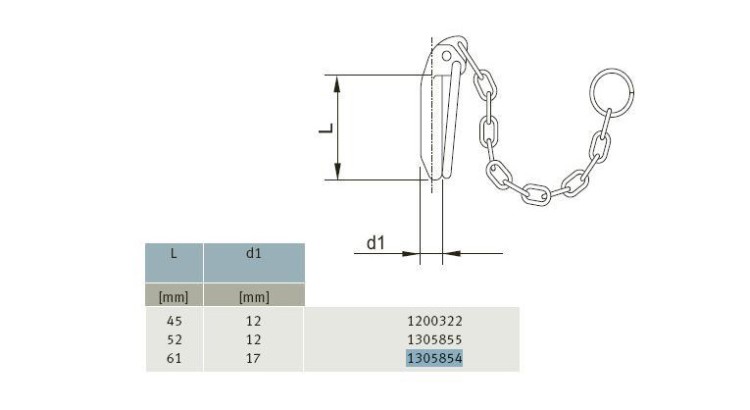GKN Walterscheid 1305855 / 305855 Kolík jistící pr. 12 mm