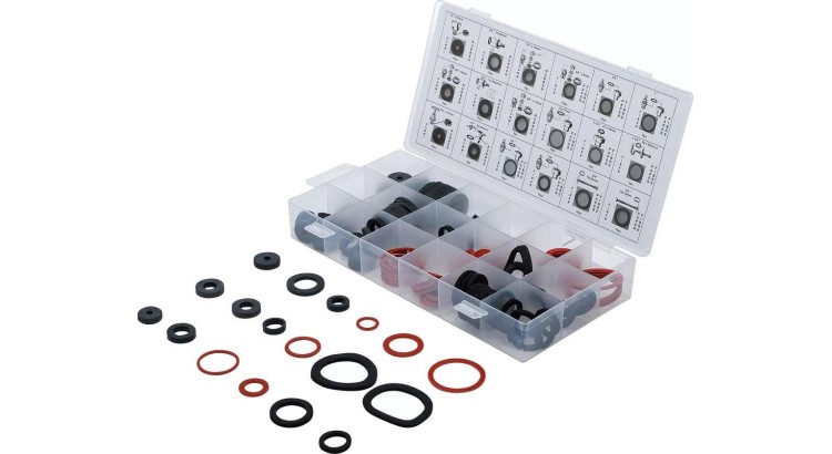 BGS108059 Těsnící kroužky - guma, fiber a klingerit (Sada 141 dílů v PVC kazetě)