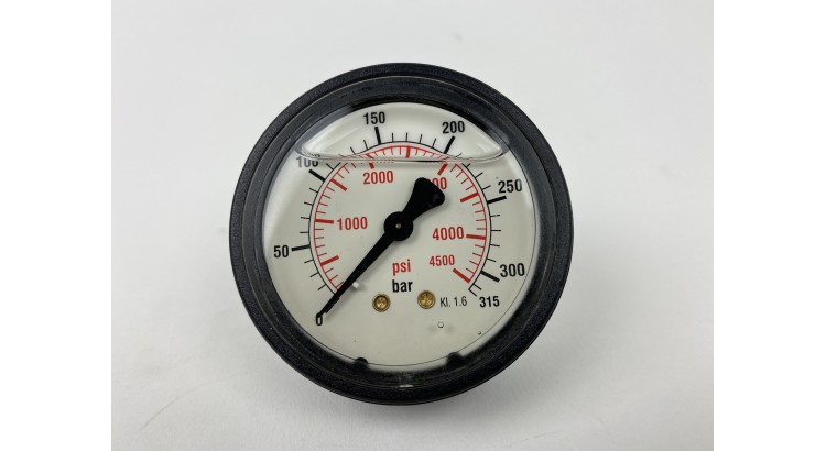 Manometr 1/4" 0-315 Bar zadní uchycení plněný glycerinem