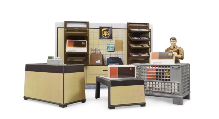 Pobočka přepravce UPS s figurkou Bruder 62250