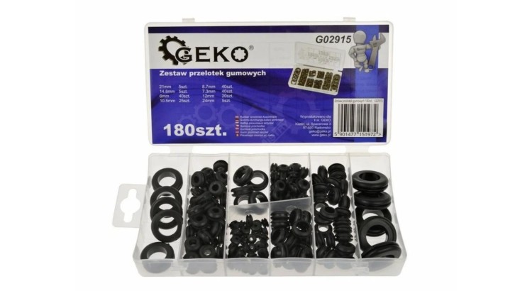 GEKO G02915 Sada gumových průchodek 180 ks