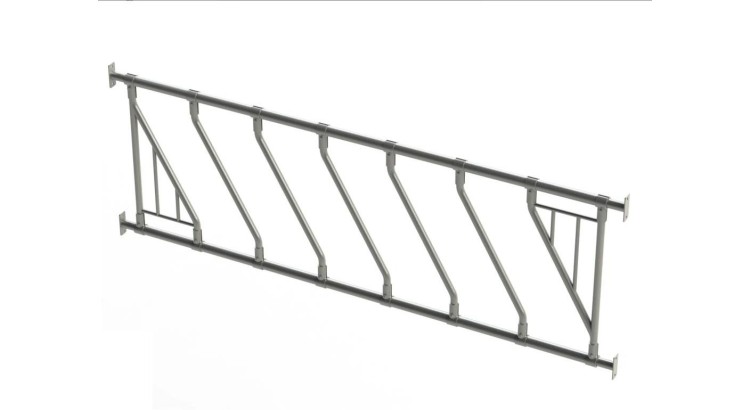 Žlabová zábrana diagonální 4m, 8 hlav