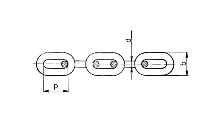 Řetěz 13x45x44 dl.čl. ČSN 02 3222 černý (kg/m) 3,45
