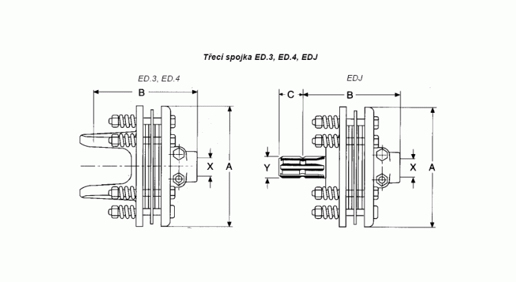 La Magdalena 52D-10 Spojka třecí ED.4 2 000 Nm 1 3/8" Z=6