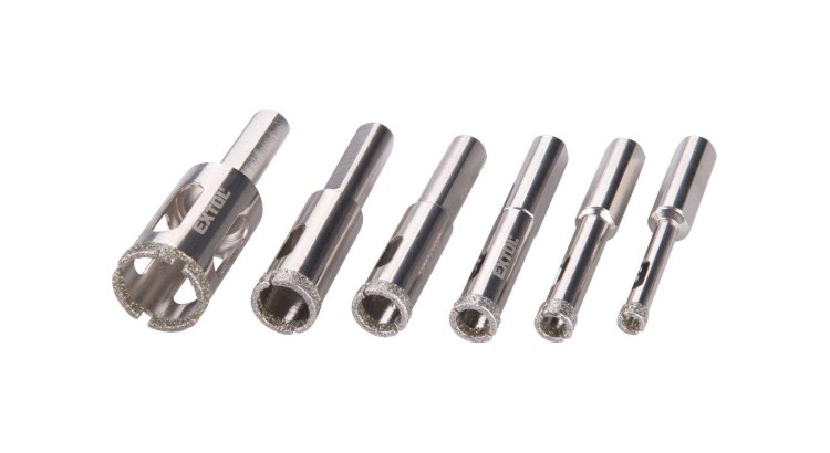 EXTOL PREMIUM 8801975 Korunky vykružovací diamantové na sklo a keramiku sada 6ks