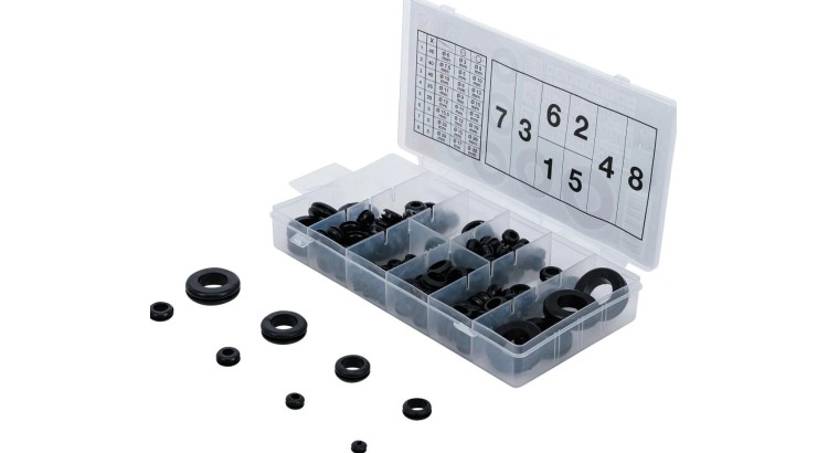 BGS108125 Gumové průchodky pr. 6 ÷ 22 mm sada 180 dílů