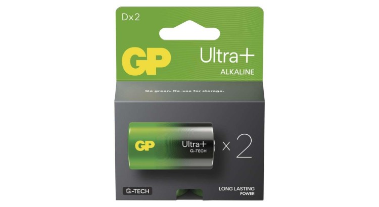 EMOS B03412 Alkalická baterie GP Ultra Plus D (LR20), 2 ks