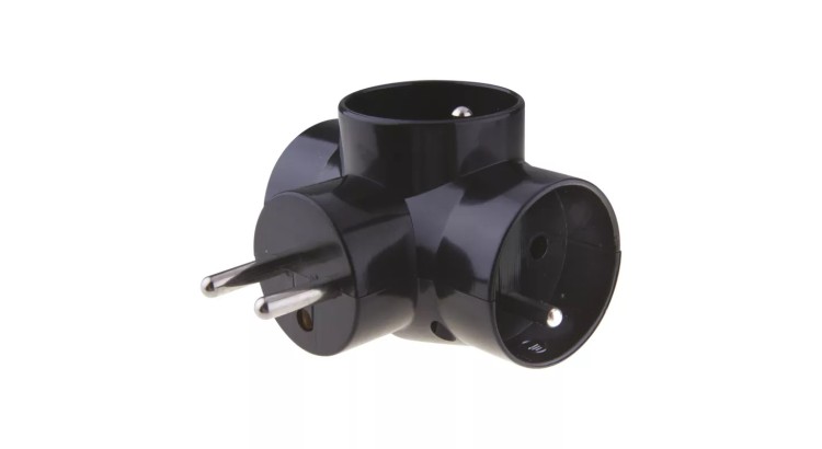 Emos P0030 Zásuvka rozbočovací 3x kulatá, černá