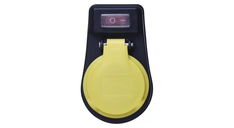 Emos P00271 Zásuvka s vypínačem, IP44, černá