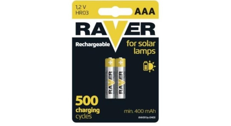 RAVER B7414 Nabíjecí baterie HR03 (AAA) 400 mAh, 2ks