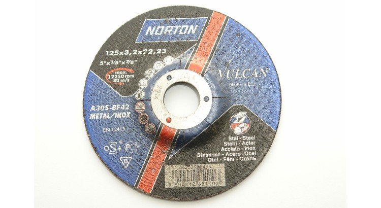 Norton A30S Kotouč 125x3,2x22,2 Metalinox