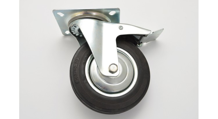 Kolo s natáčecí vidlicí a brzdou B 160 mm