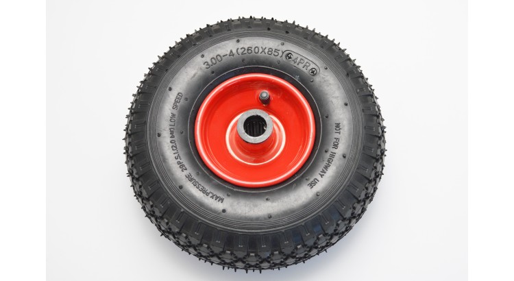 Kolo nafukovací kovový disk 260/20 3.00-4 4PR jehlové ložisko