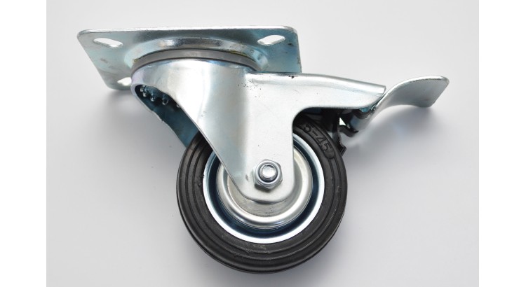 Kolo s natáčecí vidlicí a brzdou B 80 mm