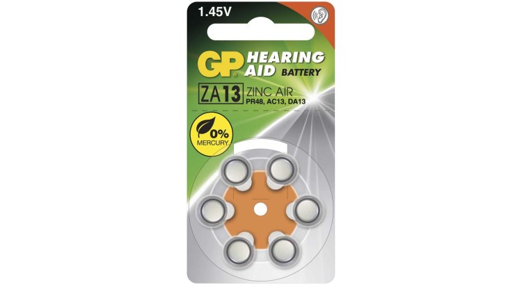 GP ZA13, Baterie do naslouchadel, 6 ks v blistru