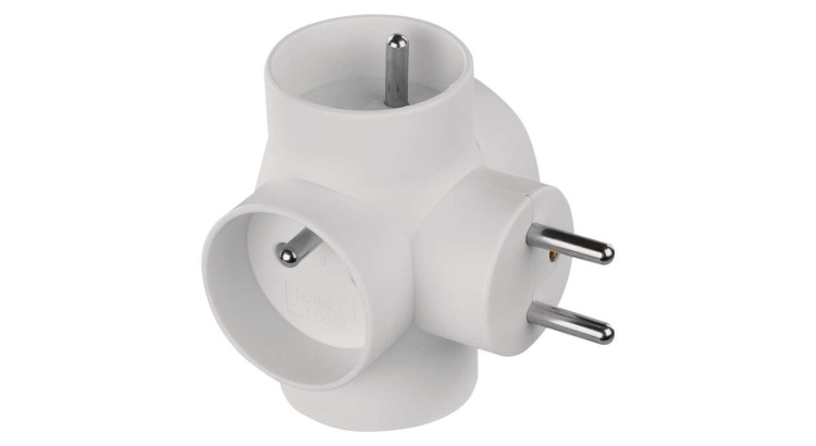 EMOS P0040 Rozbočovací zásuvka 4x kulatá, bílá