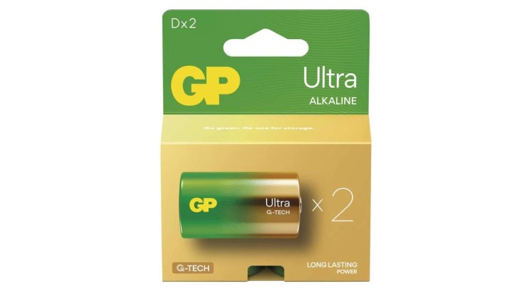 GP 1013422100 Baterie alkalická GP Ultra D (LR20), 2 ks