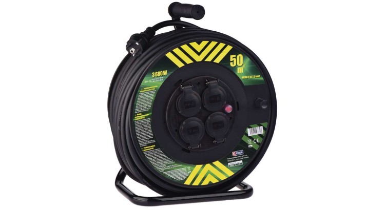 Emos P084503 Prodlužovák naviják 50 m z4 guma 2,5 mm