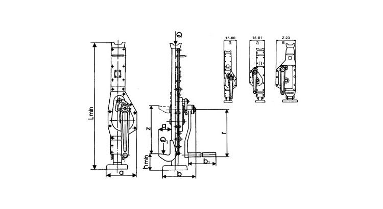 Zvedák hřebenový 15-00 / 5 t