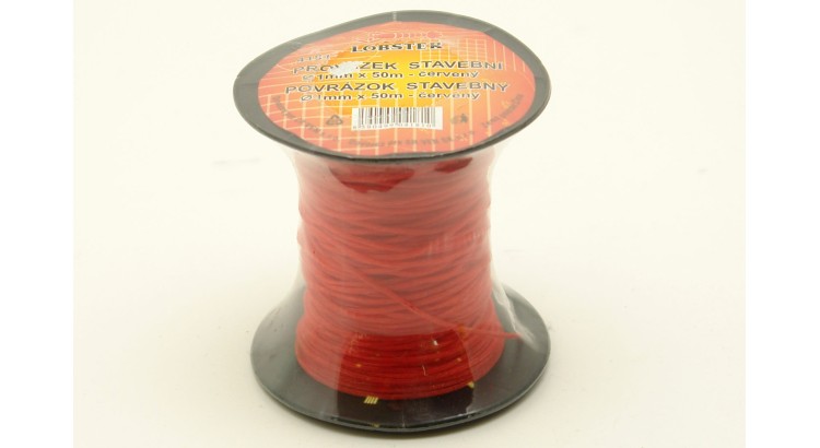 Šňůra zednická červená 1mm  50m
