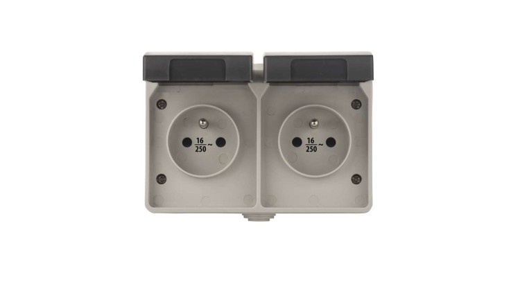 EMOS A1397.1 Zásuvka nástěnná dvojitá 16A/250V IP44