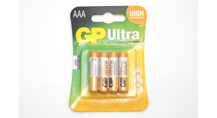 GP Ultra LR03 (AAA) Alkalická baterie, 4 ks v blistru