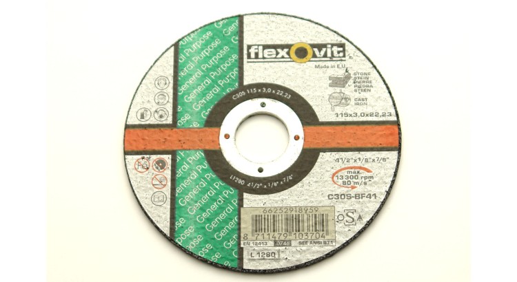 Flexovit L1280 Kotouč 115x3,0x22,2 C 30 S - BF41 kamen