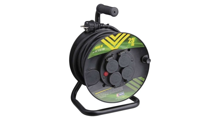 Emos P084251 Gumový prodlužovací kabel na bubnu – 4 zásuvky, 25m, 1,5mm2