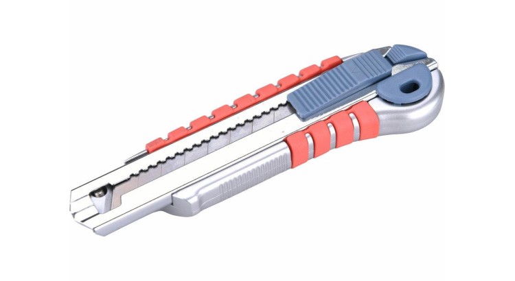 EXTOL 8855015 Nůž ulamovací s kovovou výstuhou a zásobníkem, 18mm Auto-lock