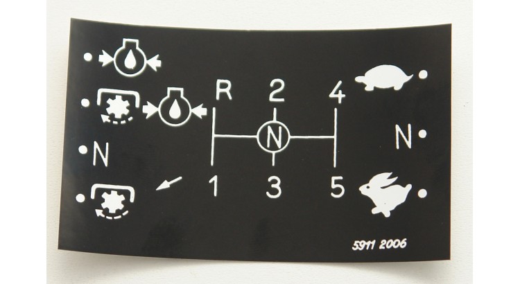 59112006 Štítek schema řazení rychlostí