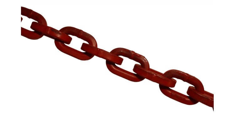 Řetěz hranatý 7mm červený G80