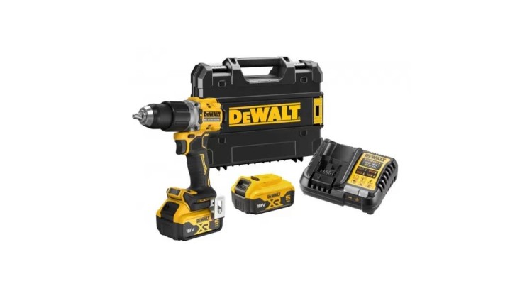 DEWALT DCD805P2T Aku vrtačka s příklepem 18V, 2x 5,0Ah, nabíječka, T-Stack
