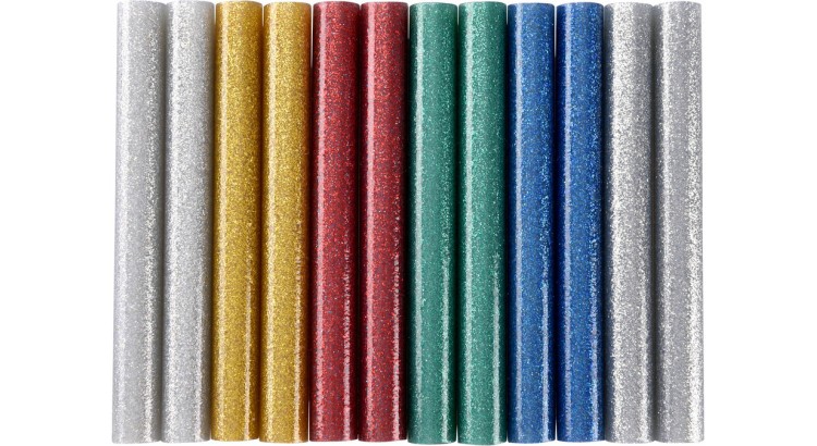 Extol Craft 9911 Tyčinky tavné, mix barev se třpytem (glitter), pr.11x100mm, 12k