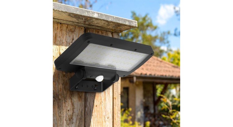 Solight WO7204LED solární osvětlení se senzorem, 5W, 500lm, 4000K, Li-Ion, černá