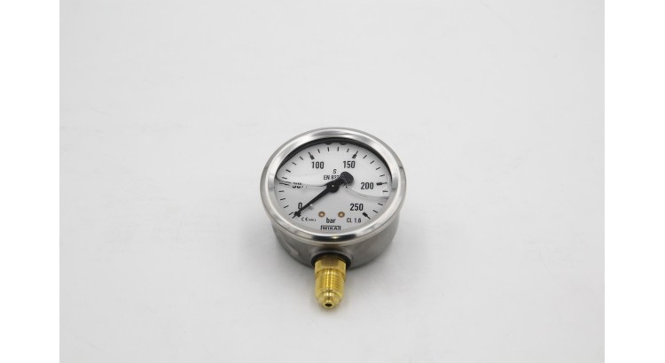 Manometr 250bar pr.63mm G 1/4" s kapalinou (SI)