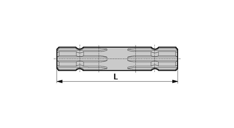 00176330 Profilová hřídel oboustranná, 230 mm 1 3/8"-6