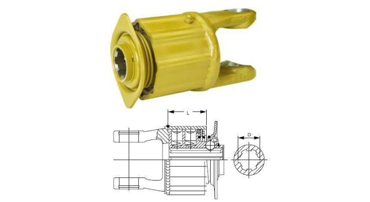 Spojka K33B, 650 Nm, W2200, 1 3/8" Z=6