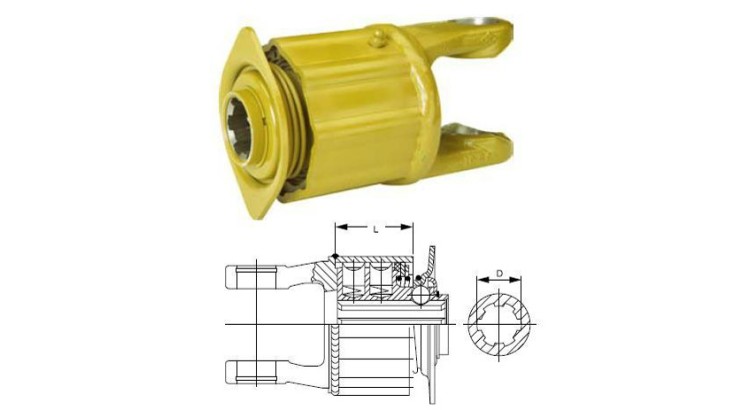 Spojka K33B, 600 Nm, W2200, 1 3/8" Z=6