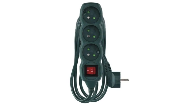 EMOS P1313RZ Kabel prodlužovací 3m, 3 zásuvky, s vypínačem