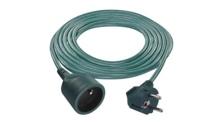 EMOS P0115Z Prodlužovací kabel 5 m / 1 zásuvka / zelený / PVC / 1 mm2