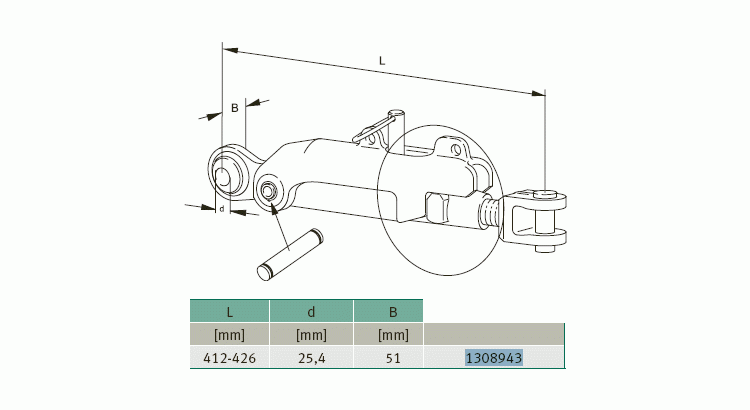 GKN Walterscheid 1204526 / 1308943 / 308943 / RE48400 / RE63545  Stabilizátor