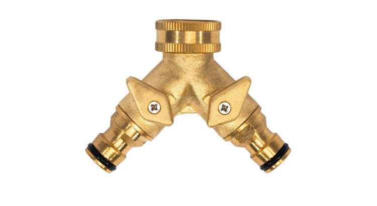 XTLINE SB3030 Rozdvojka s ventily pro 2 mosazné 3/4" rychlospojky
