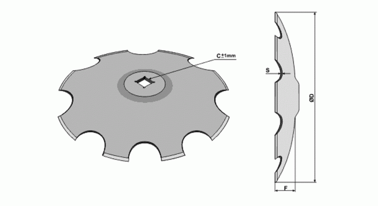 Disk zubatý 660 41x41 6 mm s ploškou
