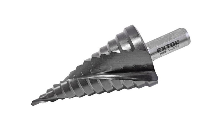 EXTOL INDUSTRIAL 8701195 Vrták stupňovitý s lamačem třísek, O 4-39mm/po 3mm, HSS