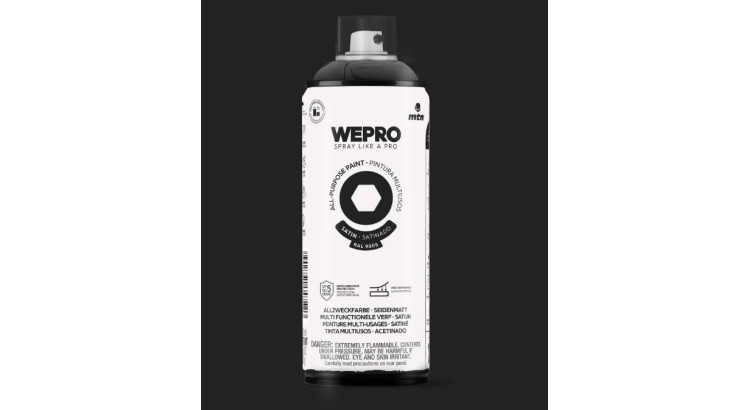 WEPRO WE-EX014WP9005S Sprej barva černá SatinRAL9005 400ml