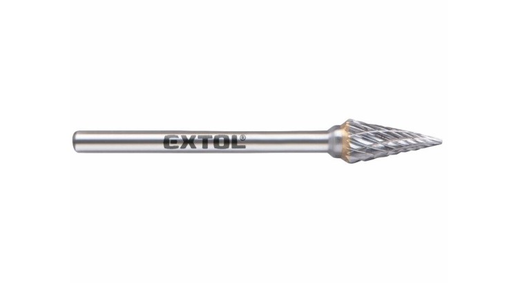 EXTOL 8703893 Fréza karbidová, konická - jehlan pr.6x13mm, pr.stopky 3mm