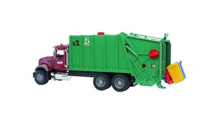 Nákladní auto MACK Granit - popelář, zelený