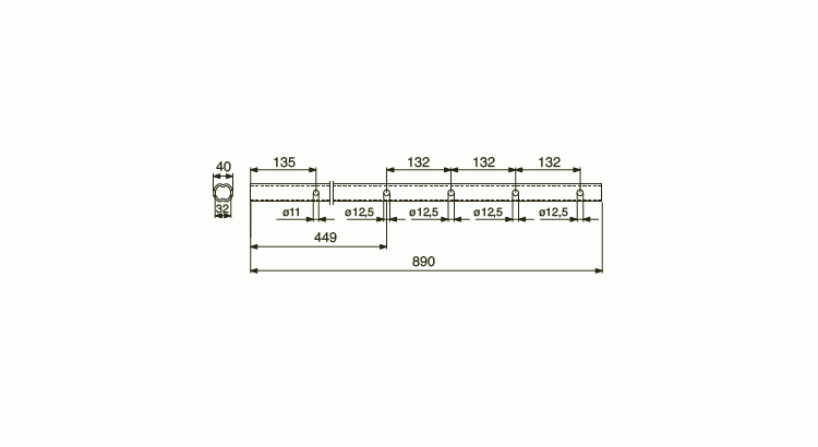 Pöttinger 286.60.020.0 Držák pružin TOP  L-890mm